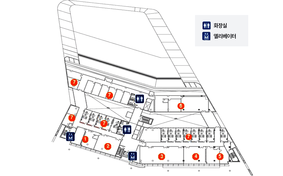 충청남도 의회 청사 3층을 나타내는 이미지입니다. 1번 건설해양소방위원회 위원장실, 2번 건설해양소방위원회 전문위원실, 3번 건설해양소방위원회 회의실, 4번 운영위원회 위원장실, 5번 운영위원회 전문위원실, 6번 운영위원회 회의실, 7번 농업경제환경위원회 회의실, 8번 농업경제환경위원회 전문위원실, 9번 농업경제환경위원회 위원장실, 10번 교육위원회 회의실, 11번 교육위원회 위원장실, 12번 교육위원회 전문위원실입니다.